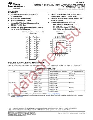 PCF8575CDW datasheet  